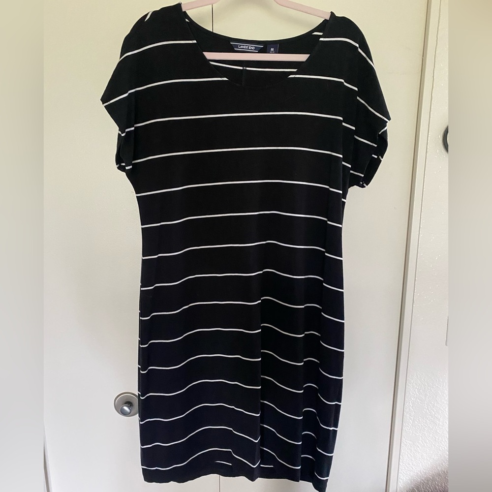 Black & White Striped T-Shirt Dress